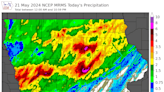 How much rain did Iowa get during storms that brought severe weather and tornadoes?