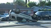 Unsafe turn leads to vehicle rollover in Fresno