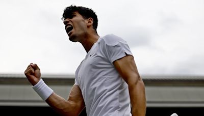 Carlos Alcaraz launches Wimbledon title defence by beating Mark Lajal