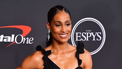 Skylar Diggins-Smith Steps Out in Sleek Red Varsity Jacket and Skirt Ahead of Game Time