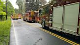 A lightning strike caused a barn fire in West Stockbridge on Saturday, drawing a multi-town response