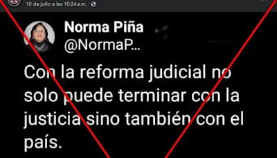 La presidenta de la Suprema Corte mexicana no publicó en X un mensaje contra la reforma judicial