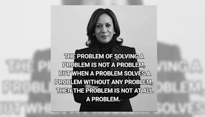 Fact Check: No, Kamala Harris Didn't Say 'the Problem of Solving a Problem Is Not a Problem'