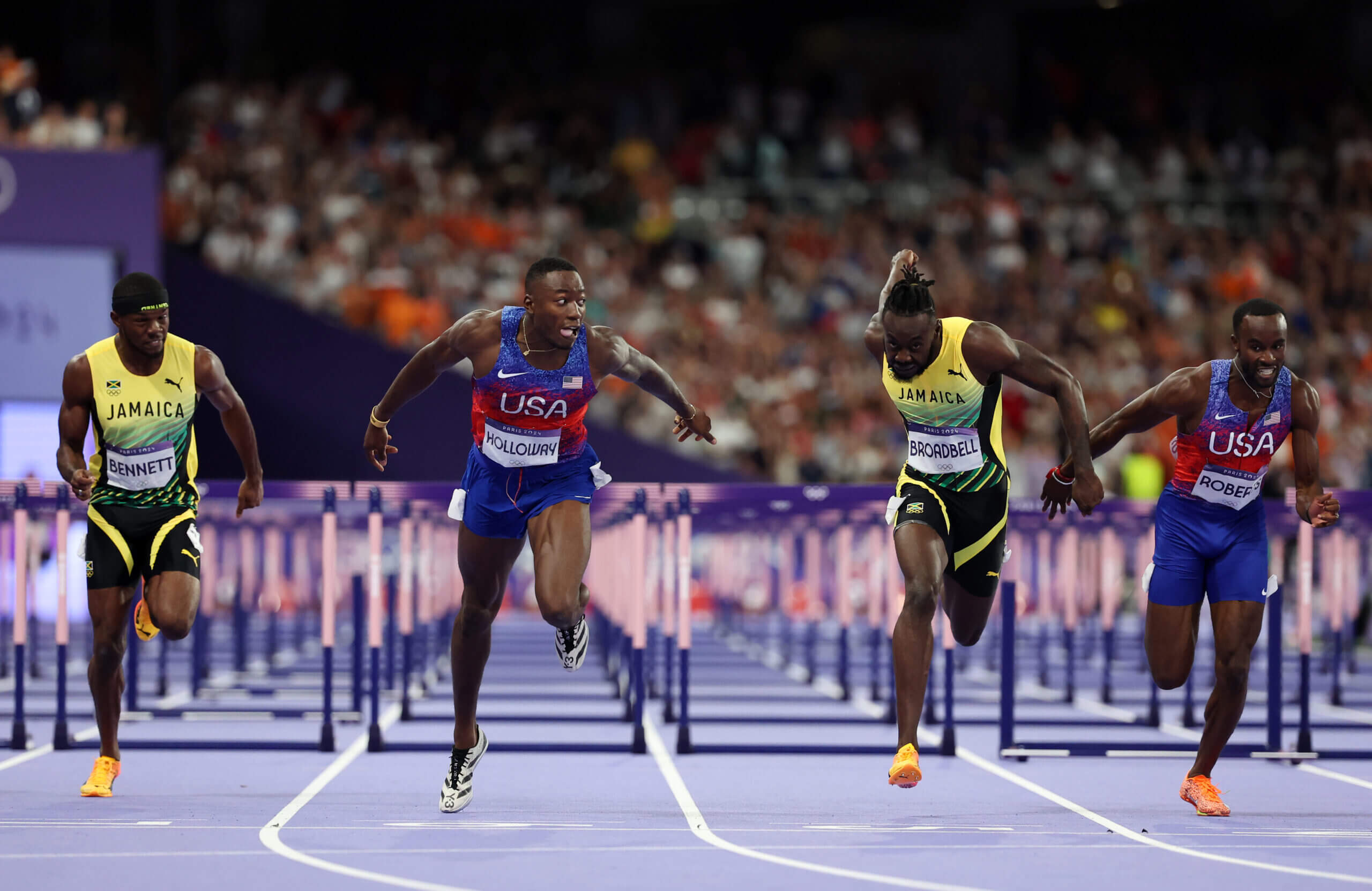 Grant Holloway captures golden redemption with hurdles win