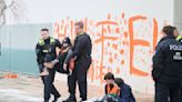 Last Generation climate activists spray paint on German chancellery
