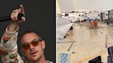 Diplo escaped Burning Man by trekking through 6 miles of mud, hitchhiking twice, and walking barefoot to a jet that flew him to DC for a 3-hour set