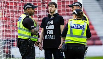 Pro-Palestine protester detained in Glasgow before Scotland