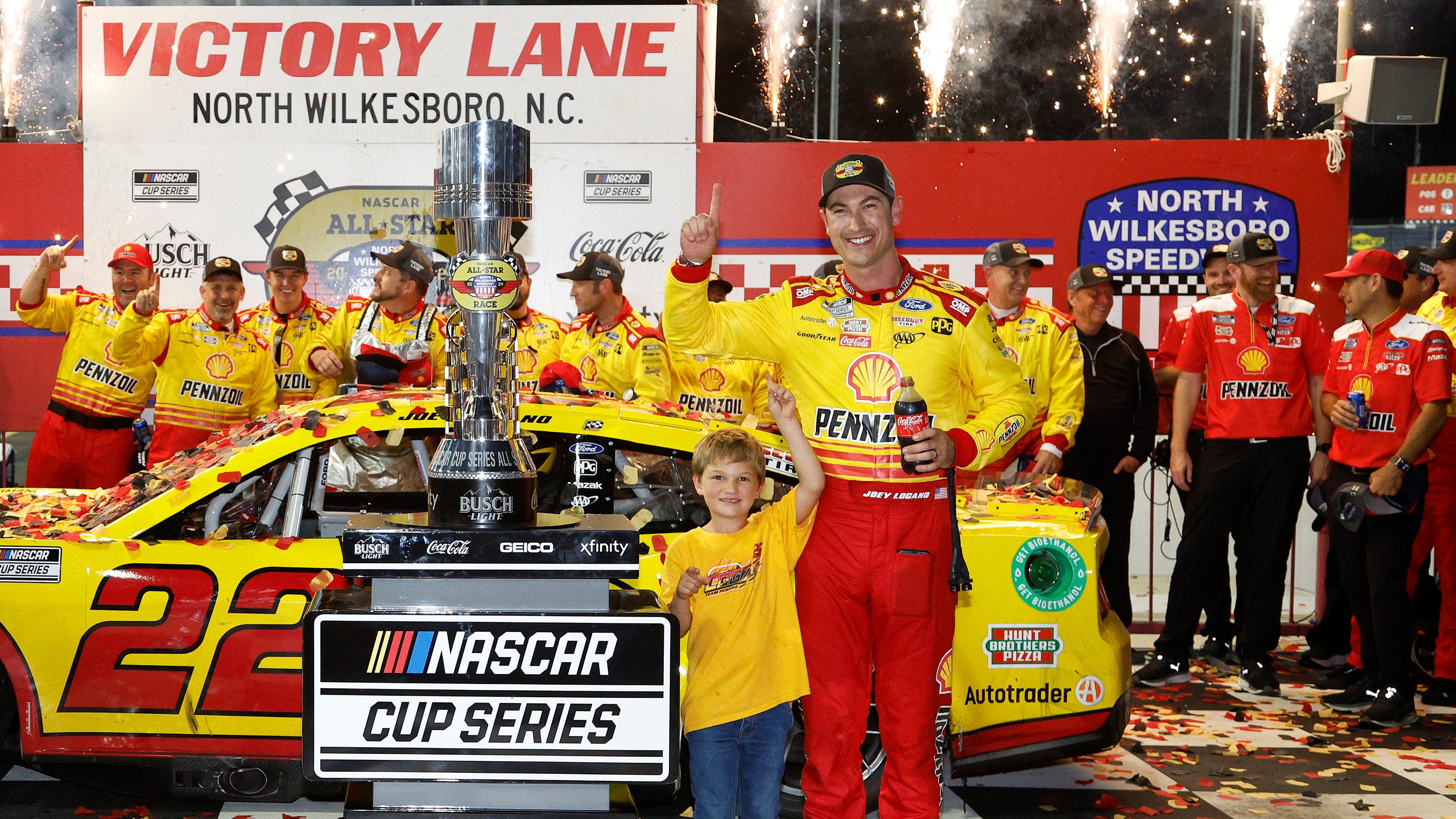 Joey Logano dominates NASCAR All-Star Race while Ricky Stenhouse Jr. fights Kyle Busch