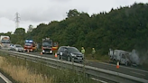 Plumes of smoke billow from van fire which caused M6 lane closures near Coventry