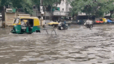 Ahmedabad Roads Submerged, Traffic Snarls As Waterlogging Hits City Within 'Half an Hour' Of Rain: VIDEO