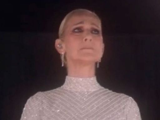 Celine Dion appears emotional during return to stage at Paris Olympics