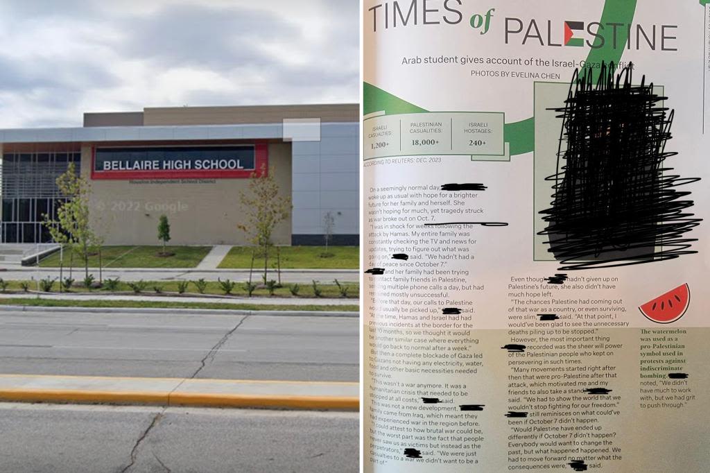 Texas high school yearbook features ‘Palestine’ page dismissing terror attack as ‘what happened happened’