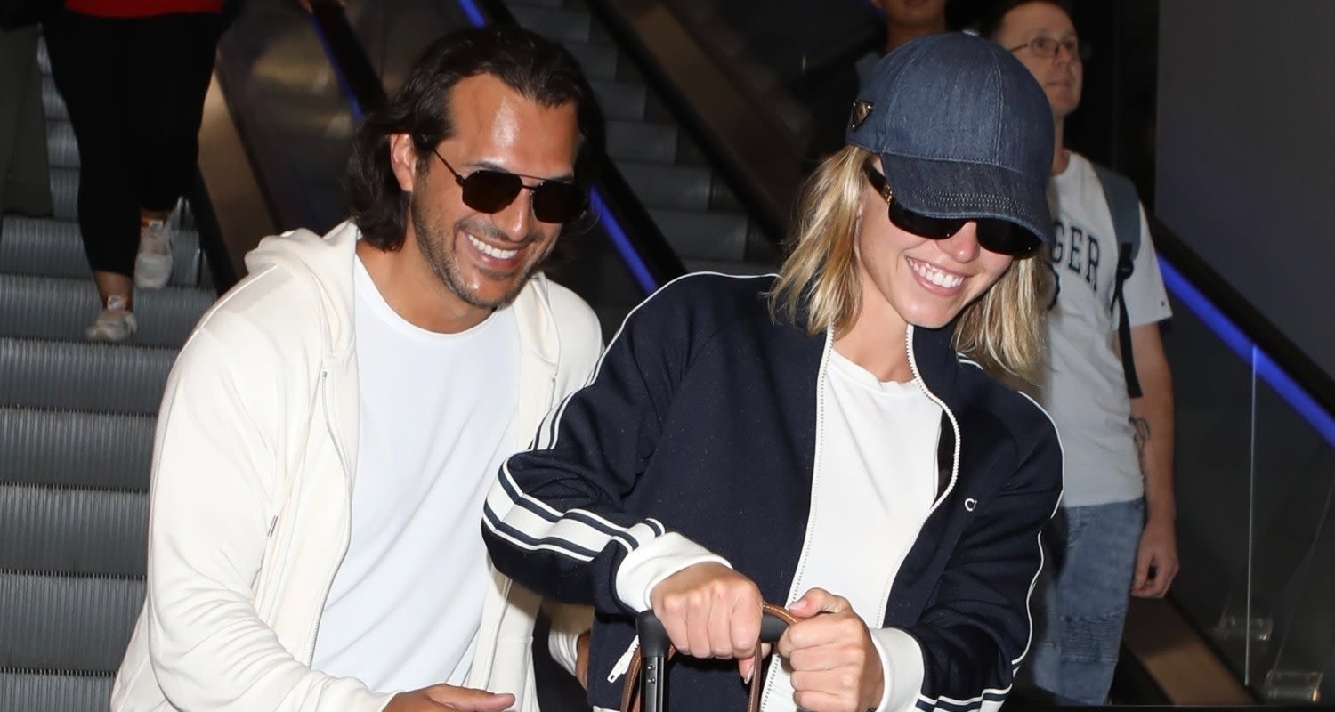 Sydney Sweeney & Fiancé Jonathan Davino Share a Laugh While Arriving in L.A.