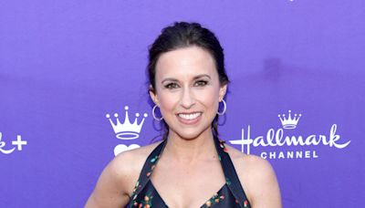 See Hallmark Star Lacey Chabert Shut Down the Red Carpet in a Black Floral Cocktail Dress