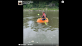 ‘Gourdspeed.’ 60-year-old paddles 38 miles in huge pumpkin to set record, photos show