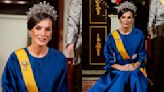 Queen Letizia of Spain Shines in Diamond Loop Tiara and Royal Blue Gown for The Netherlands State Banquet