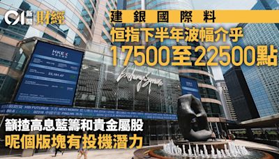 建銀國際料下半年恒指於17500至22500點波動 預估美將兩度減息