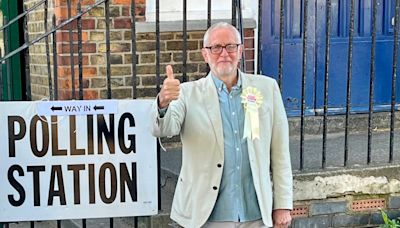 Jeremy Corbyn casts vote in general election: ‘Perfect day, perfect weather’