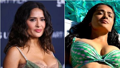 Salma Hayek arrasó con piscinazo en colorido bikini a los 57 años: “Diosa” y “Una bomba”