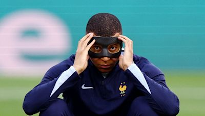 Why is Kylian Mbappe wearing a mask for France against Netherlands at Euro 2024?