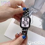 超美純手工打磨 陶瓷錶帶 女士錶帶 適用於Apple watch 8 7 6 SE 8代 41mm 45mm 蘋果手錶帶-LOLA創意家居