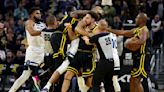 Green ejected for headlock, Thompson, McDaniels tossed after scuffle in Timberwolves-Warriors game