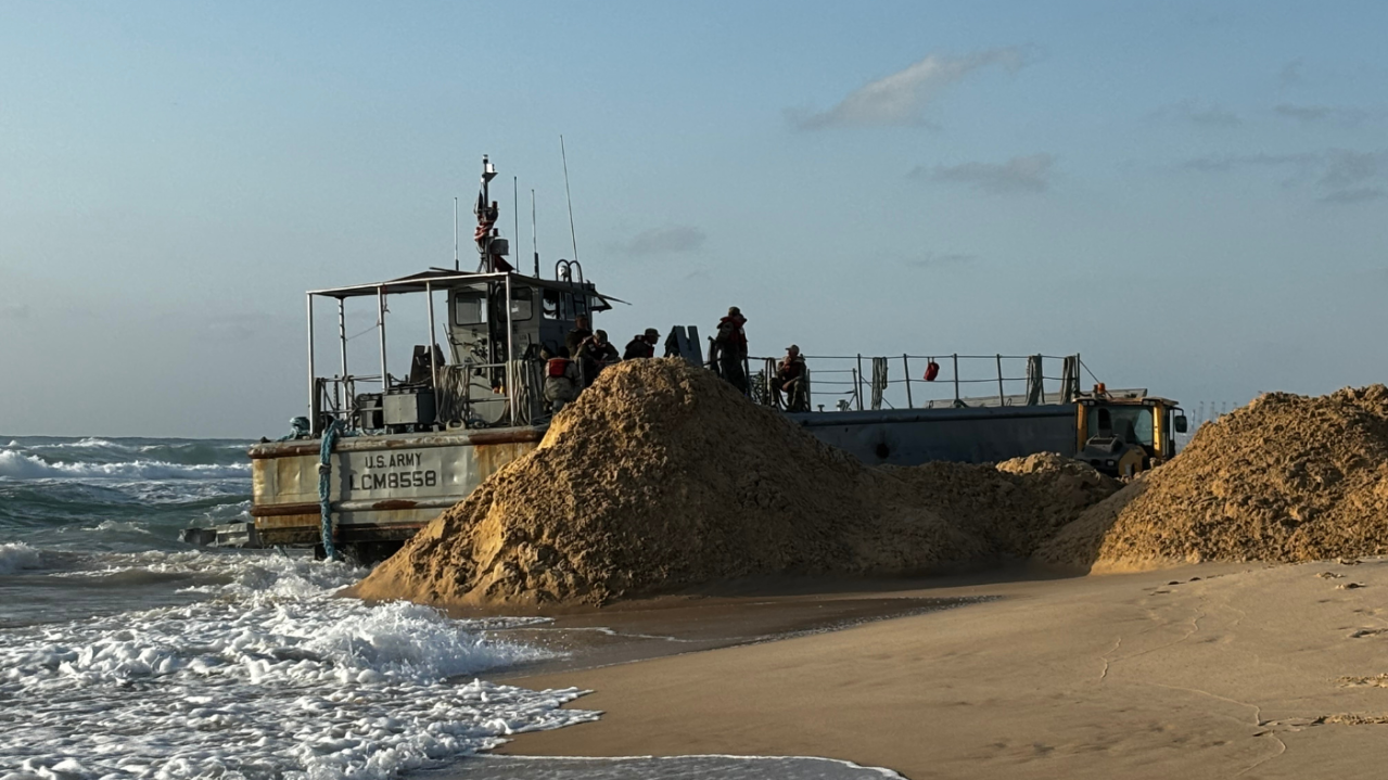 US ships operating Gaza humanitarian pier beach on Israel’s shores