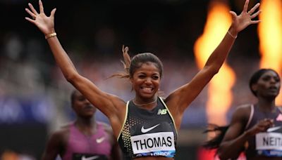 American Gabrielle Thomas wins women's 200m race at Diamond League London