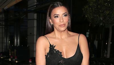 Eva Longoria Wore a Sheer Lace Slip Dress to Victoria Beckham's 50th Birthday Party