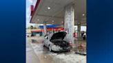 Car catches on fire at gas station in East McKeesport