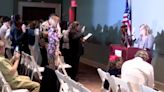 75 people take the oath to become U.S. citizens in Yorktown