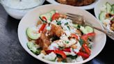 Chicken shawarma in a bowl is a tasty, healthy meal