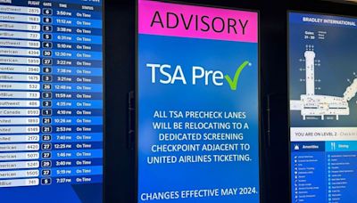 Security checkpoint relocation at Connecticut's Bradley International Airport in Windsor Locks