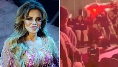 Lucía Méndez sufre tremenda caída en el escenario: video del aparatoso momento