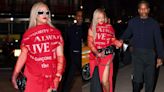 Rihanna Gets Graphic in Red Comme des Garçons Top With A$AP Rocky for Mother’s Day Celebration
