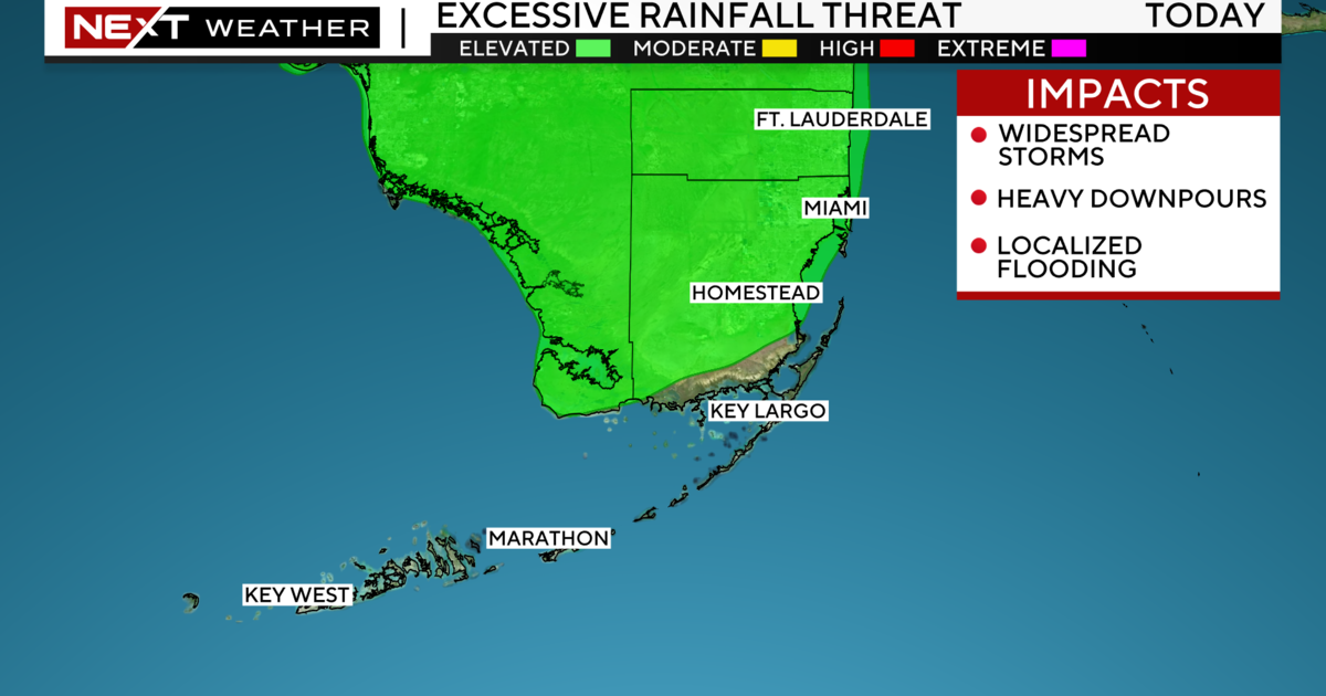 Widespread thunderstorms across South Florida in the afternoon