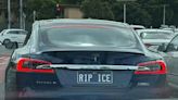 Tesla driver blasted as 'smug' as hidden message in number plate is spotted