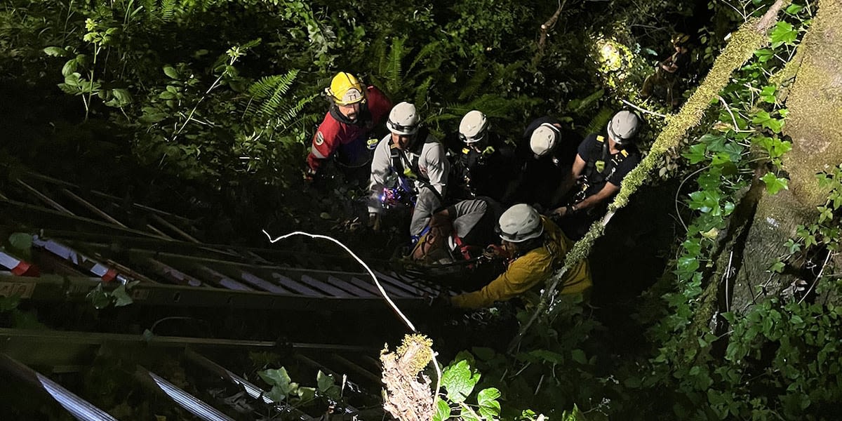 Man rescued after 70-foot fall down steep cliff near OHSU