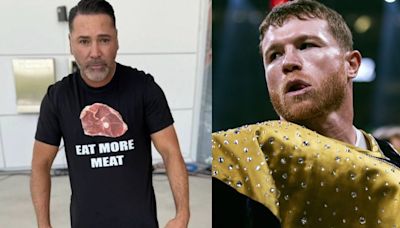 Óscar de la Hoya otra vez provoca al Canelo Álvarez en la ceremonia de pesaje