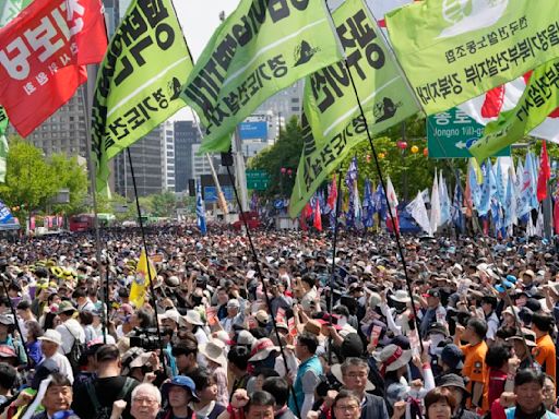 Workers and activists across Asia hold May Day rallies to call for greater labor rights