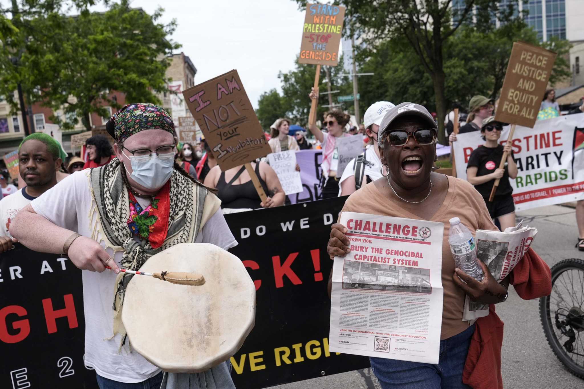 Protesters rally at GOP convention for abortion and immigrant rights, end to war in Gaza