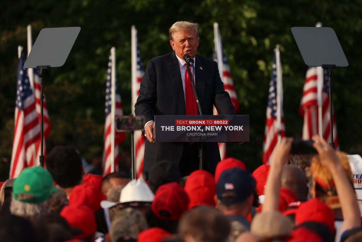 Trump met with ‘build the wall’ chants as he goes on anti-migrant rant at Bronx rally