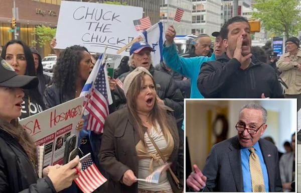 Pro-Israel protesters call on ‘traitor’ Chuck Schumer to resign: ‘Chuck the Chuck’