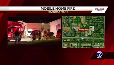 Omaha mobile home goes up in flames Thursday night