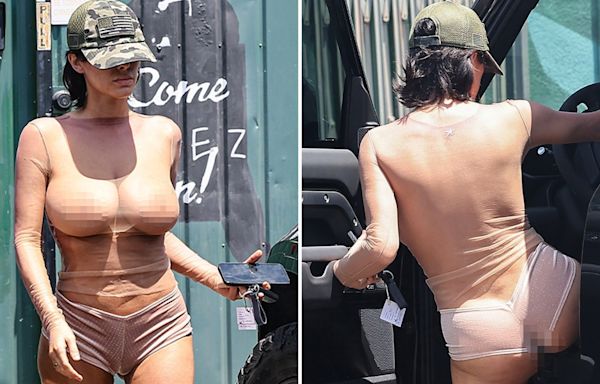 Kanye's Wife Bianca Censori Wears Completely See-Through Top, No Bra