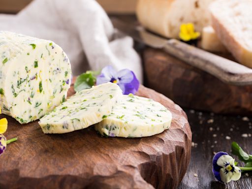 Press Edible Flowers Into Your Compound Butter For A Beautiful Touch