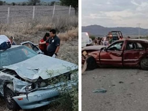 Choque entre tres autos en carretera de Jalisco cobra la vida de dos personas; reportan 9 heridos