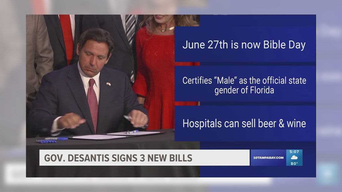 Fact Check: Writer Pokes Fun at DeSantis Claiming He Signed Bills Establishing 'Bible Day,' Florida's Official Gender, and Hospitals...