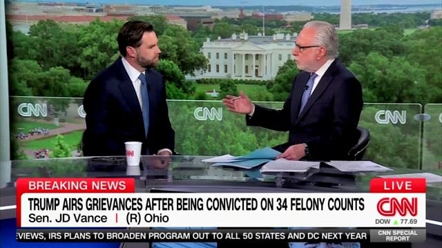 CNN’s Wolf Blitzer Corners JD Vance on Trump Verdict: What About Law & Order?