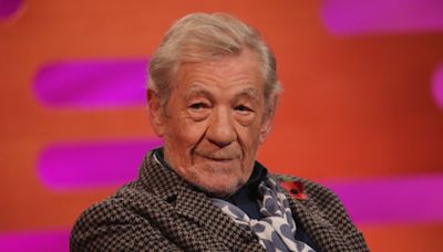 Sir Ian McKellen taken to hospital after falling off stage